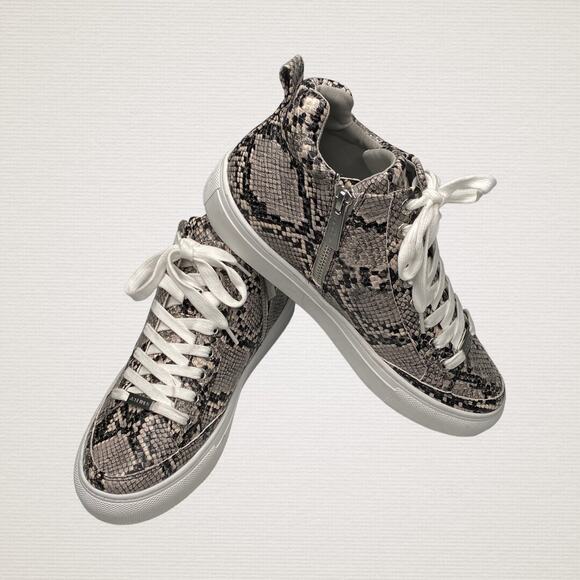 J/Slides Ludlow Lace Up Rounded toe Sneaker Black/Beige Embossed - Picture 7 of 12